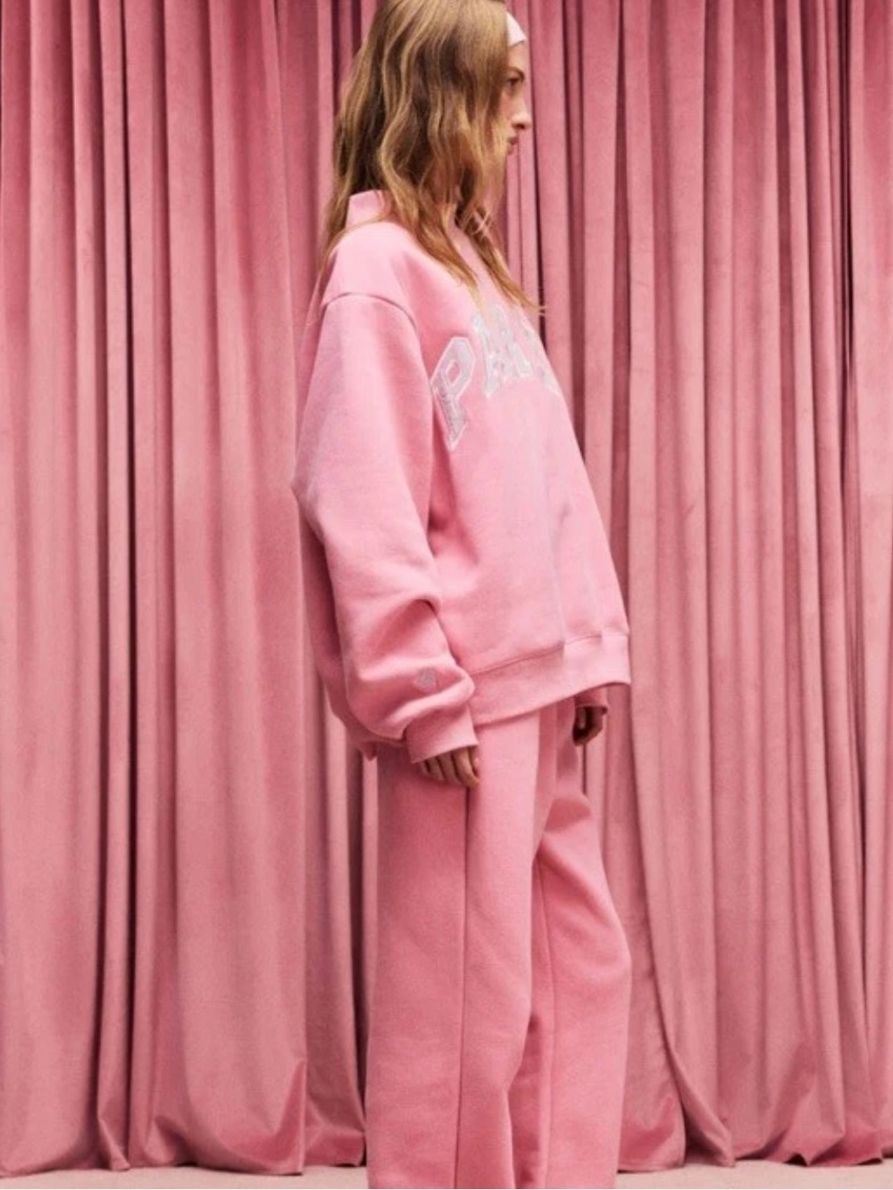 Parke Blush + Lavender Valentines Varsity Mockneck Sweater limited edition S/m - Picture 3 of 13